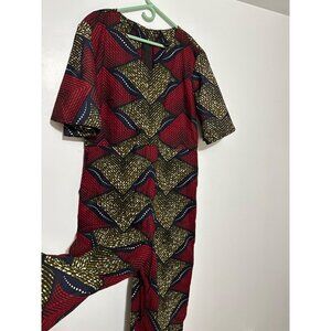 NURANIYA AFRICAN PRINT BELL SLEEVE JUMPSUIT sz XXL